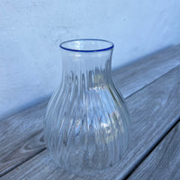 Klar glas blå top 22 cm