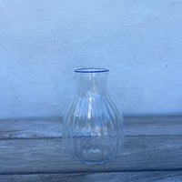 Klar glas blå top 22 cm