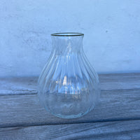 Klar glas olivengrøn top 21 cm