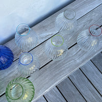 Klar glas olivengrøn top 21 cm