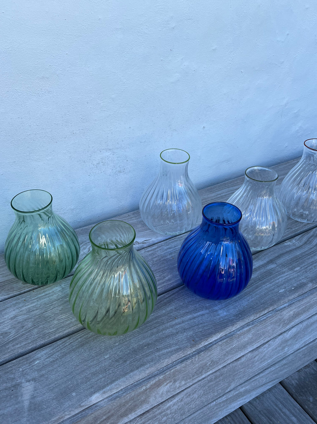 Klar glas blå top 22 cm
