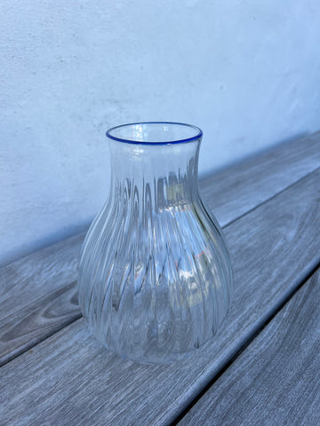 Klar glas blå top 22 cm