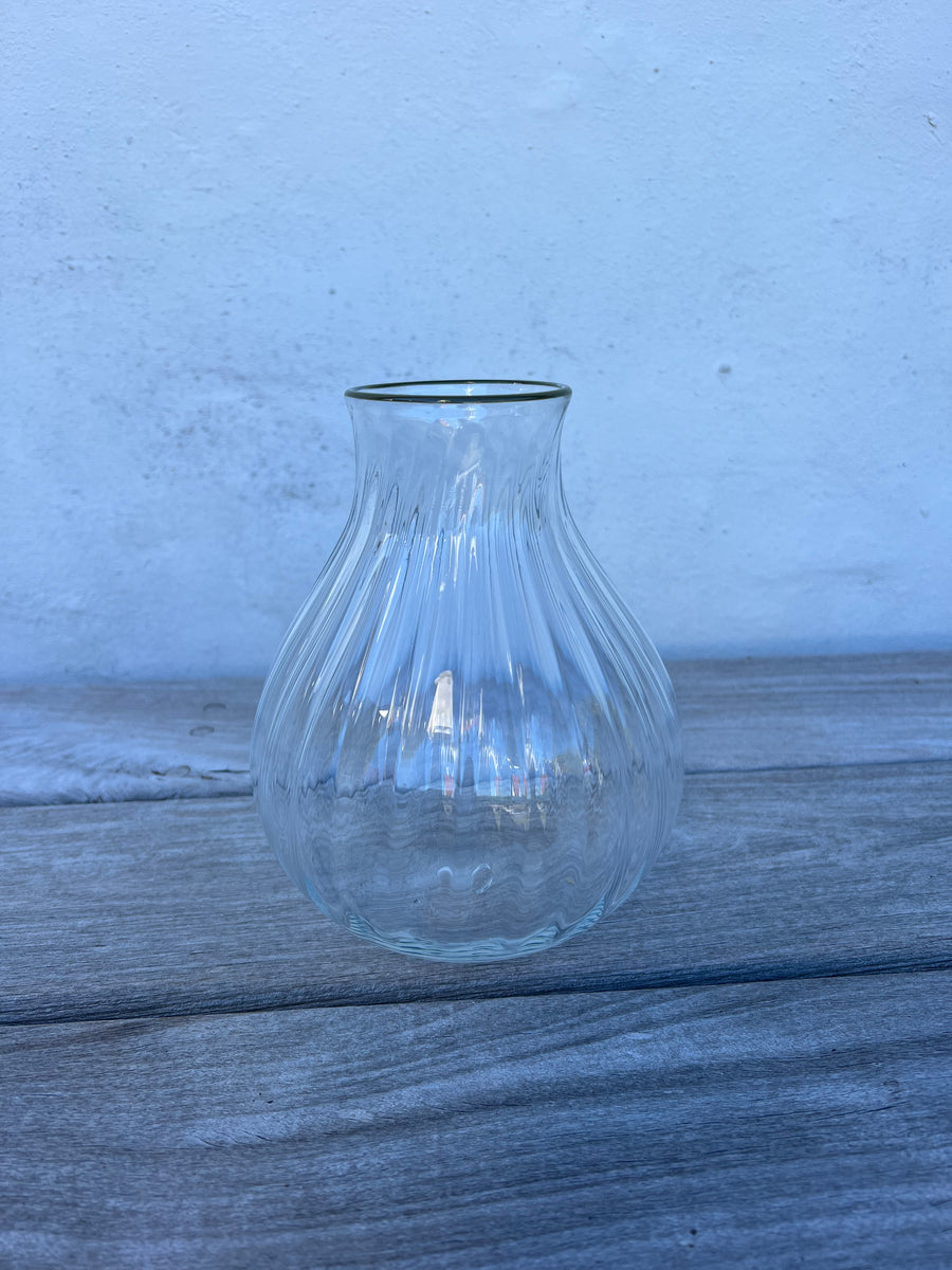 Klar glas olivengrøn top 21 cm