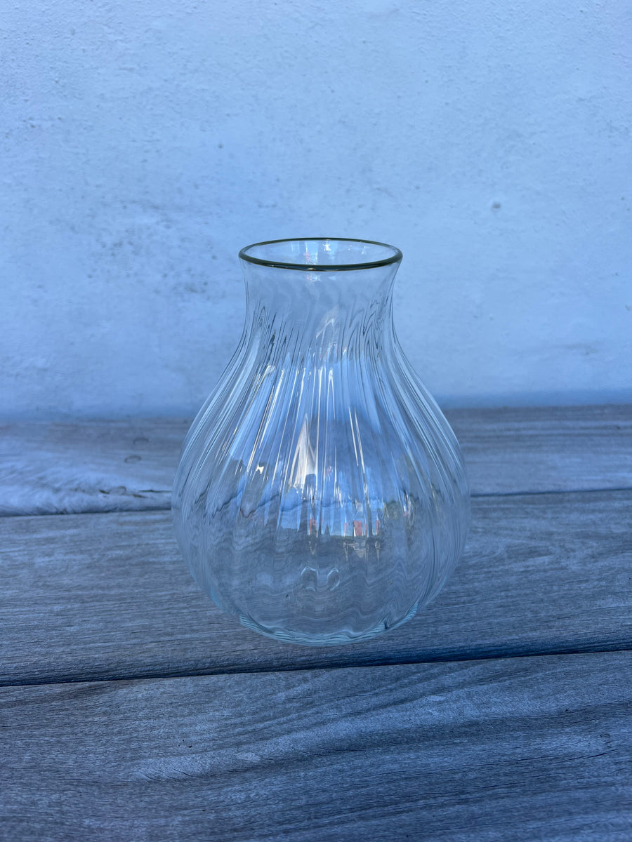 Klar glas olivengrøn top 21 cm