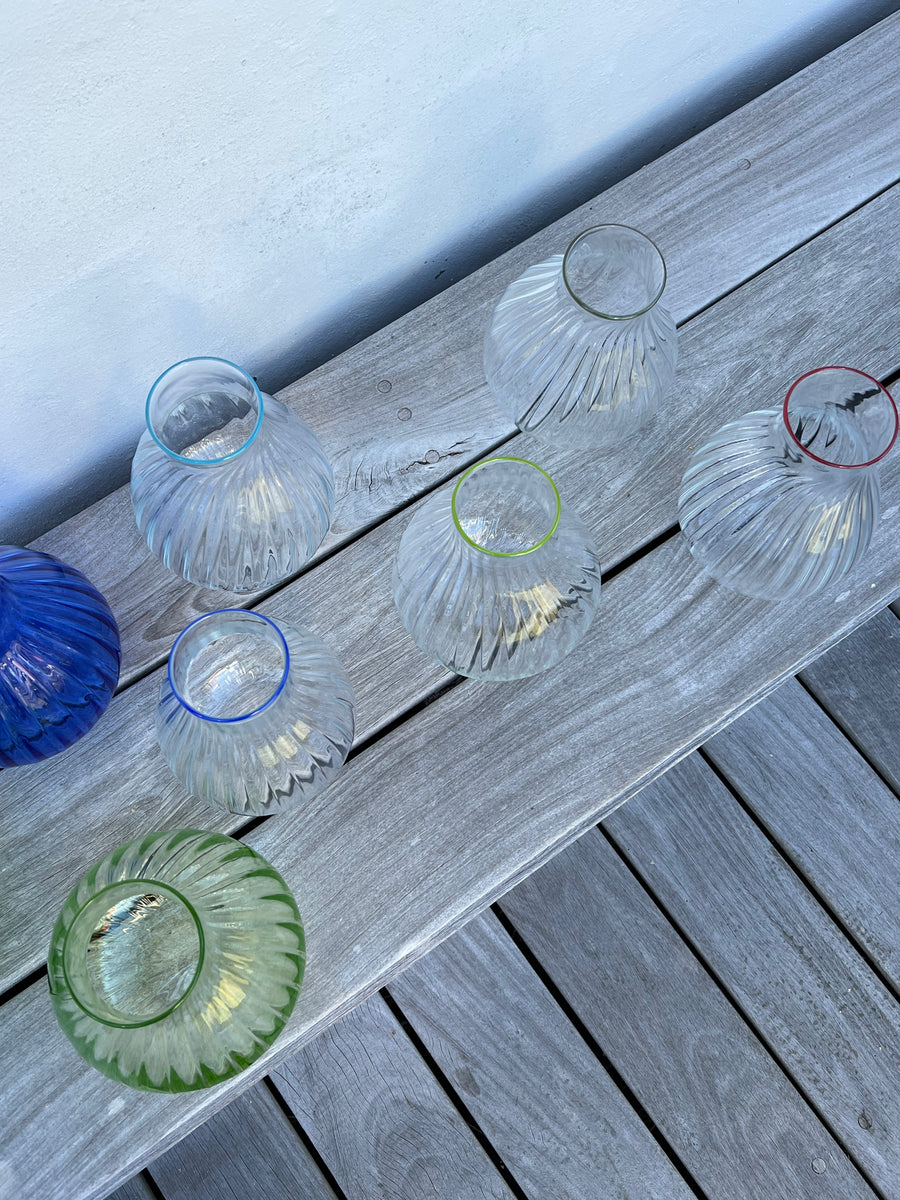 Klar glas olivengrøn top 21 cm